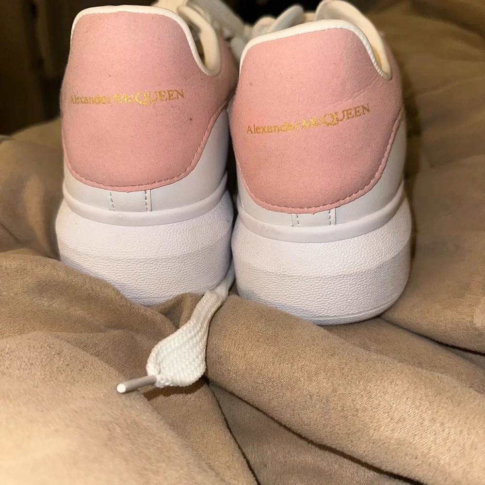 White Sneakers with Pink Accents - Picture 5 of 6